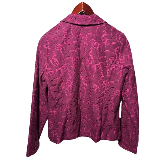 Cabi Womens SZ 6 Pink Overlay Floral Lace Blazer Fairygoth Whimsigoth Career - Picture 2 of 7